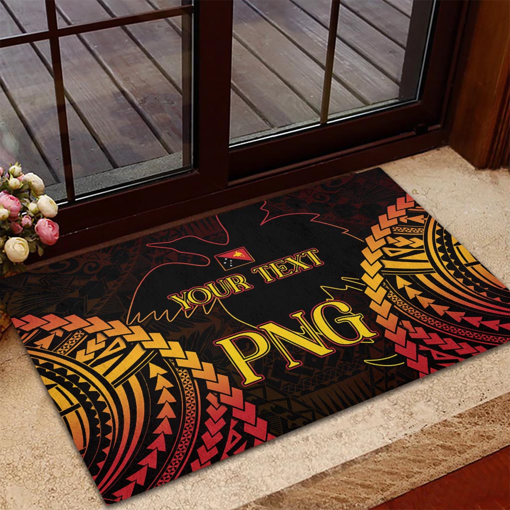 Custom Papua New Guinea Cricket Rubber Doormat Go Barramundis LT9 - Polynesian Pride