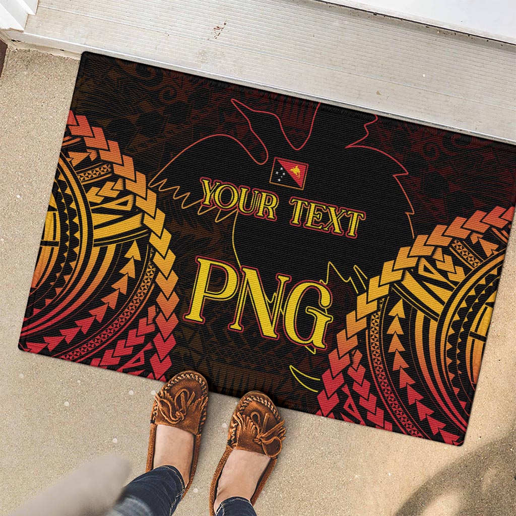 Custom Papua New Guinea Cricket Rubber Doormat Go Barramundis LT9 - Polynesian Pride
