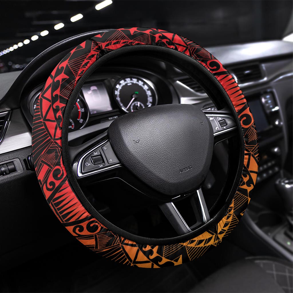 Papua New Guinea Cricket Steering Wheel Cover Go Barramundis LT9 Universal Fit Black - Polynesian Pride
