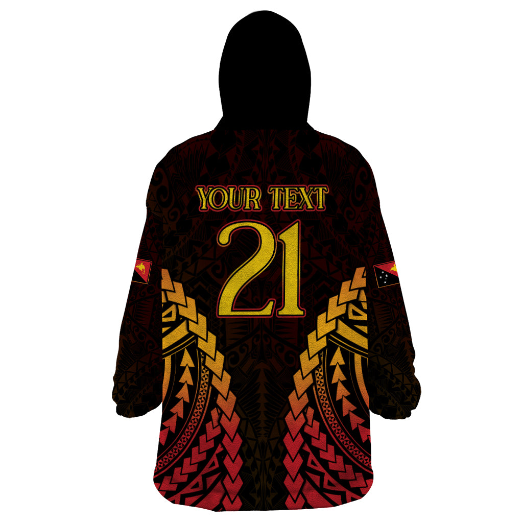 Custom Papua New Guinea Cricket Wearable Blanket Hoodie Go Barramundis LT9 - Polynesian Pride
