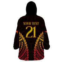 Custom Papua New Guinea Cricket Wearable Blanket Hoodie Go Barramundis LT9 - Polynesian Pride