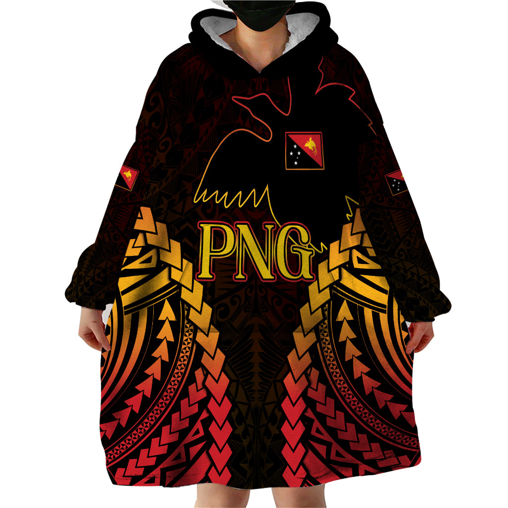 Custom Papua New Guinea Cricket Wearable Blanket Hoodie Go Barramundis LT9 - Polynesian Pride