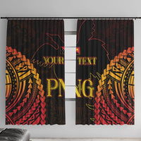Custom Papua New Guinea Cricket Window Curtain Go Barramundis LT9 With Hooks Black - Polynesian Pride