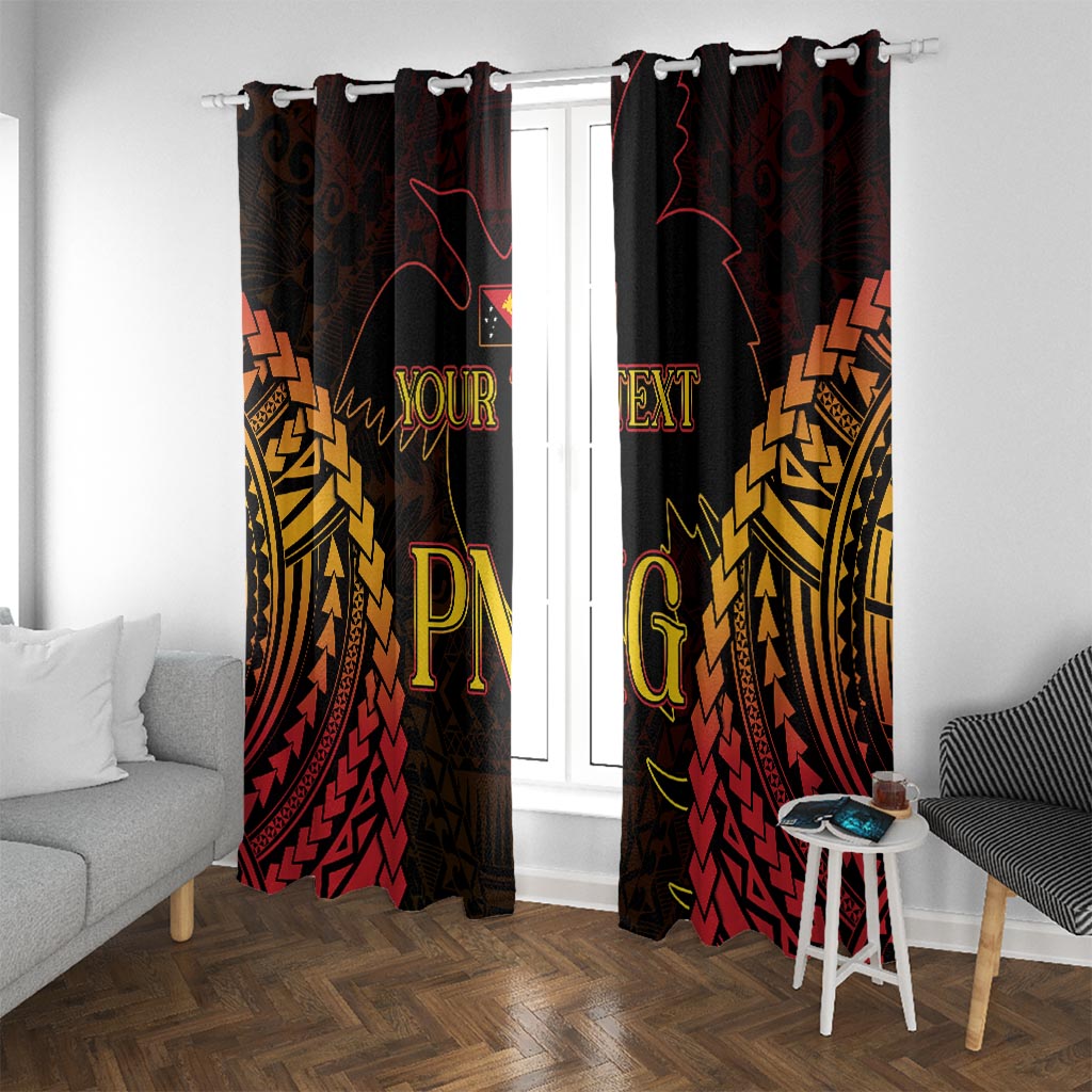 Custom Papua New Guinea Cricket Window Curtain Go Barramundis LT9 With Grommets Black - Polynesian Pride