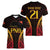 Custom Papua New Guinea Cricket Women V-Neck T-Shirt Go Barramundis