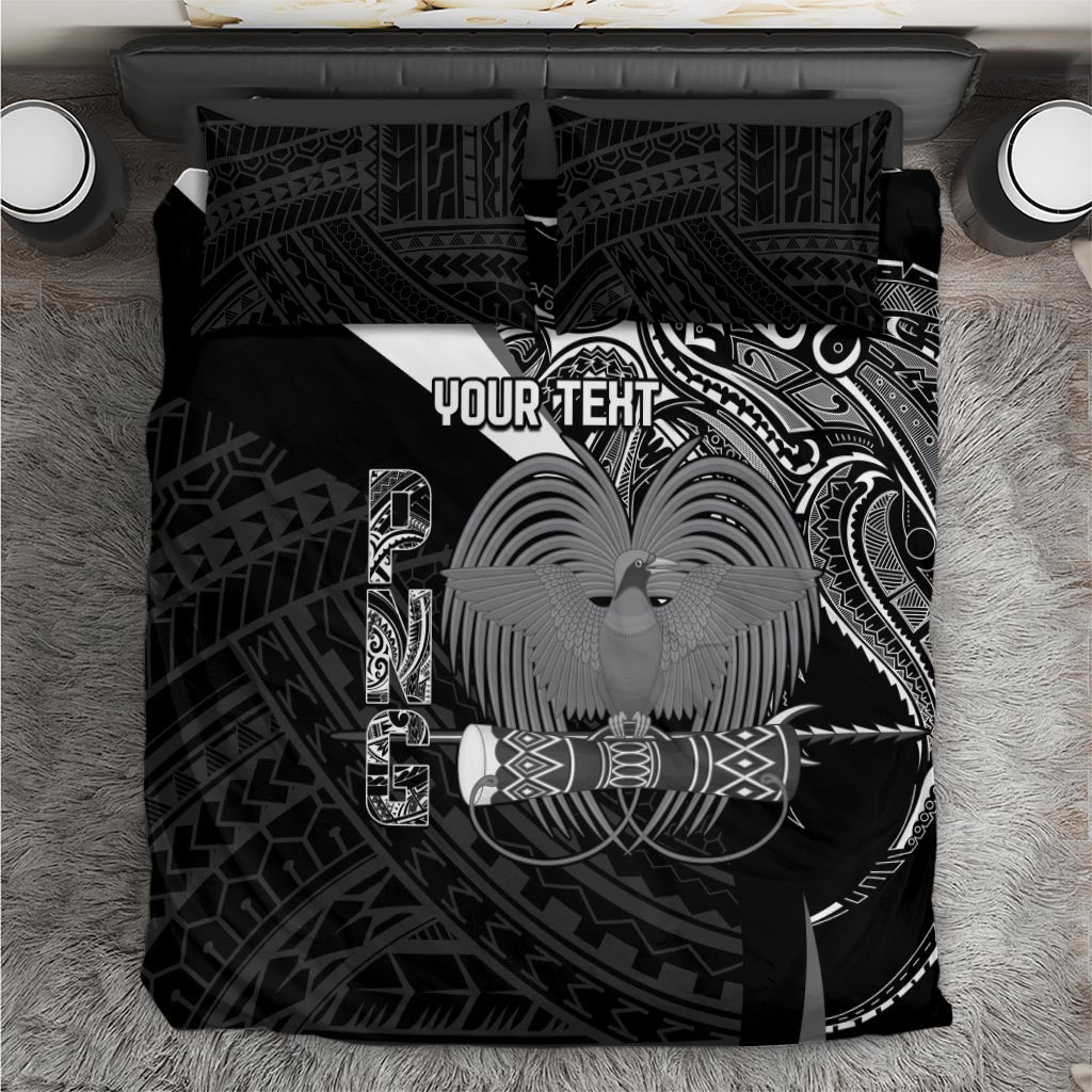 Custom Papua New Guinea Cricket Bedding Set Tribal Bird of Paradise Tattoo LT9 Black - Polynesian Pride