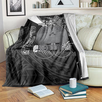 Custom Papua New Guinea Cricket Blanket Tribal Bird of Paradise Tattoo LT9 Black - Polynesian Pride