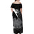 Custom Papua New Guinea Cricket Off Shoulder Maxi Dress Tribal Bird of Paradise Tattoo