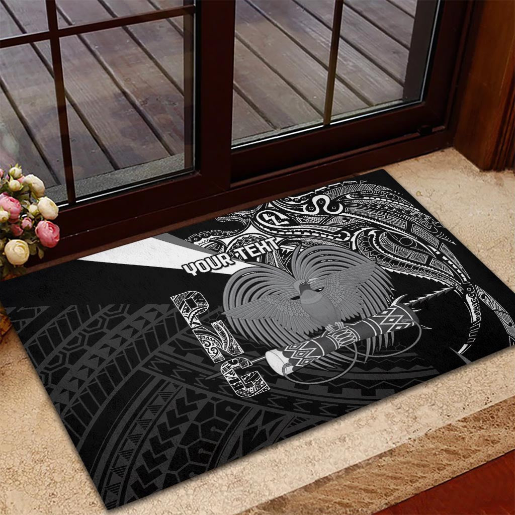 Custom Papua New Guinea Cricket Rubber Doormat Tribal Bird of Paradise Tattoo LT9 - Polynesian Pride