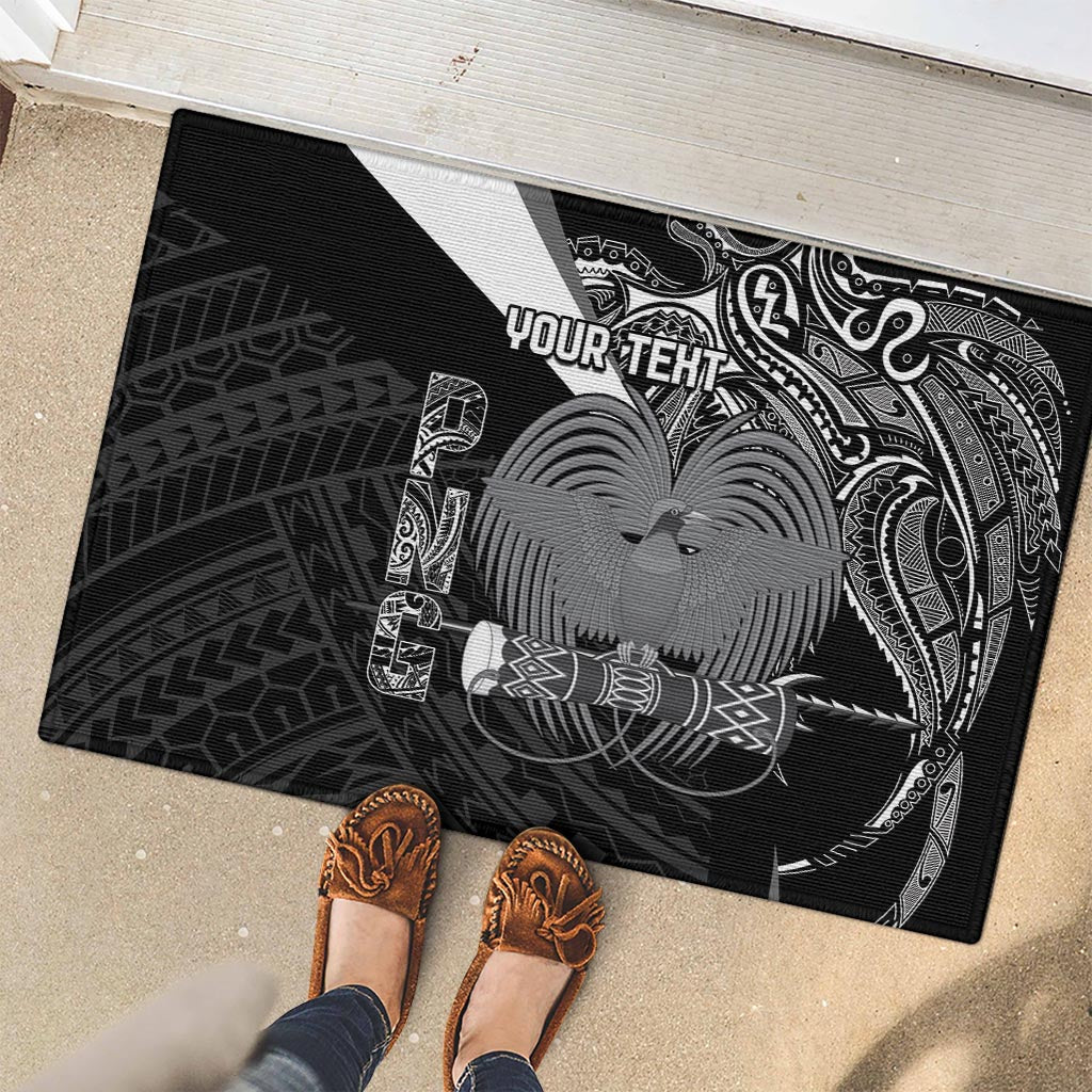 Custom Papua New Guinea Cricket Rubber Doormat Tribal Bird of Paradise Tattoo LT9 - Polynesian Pride
