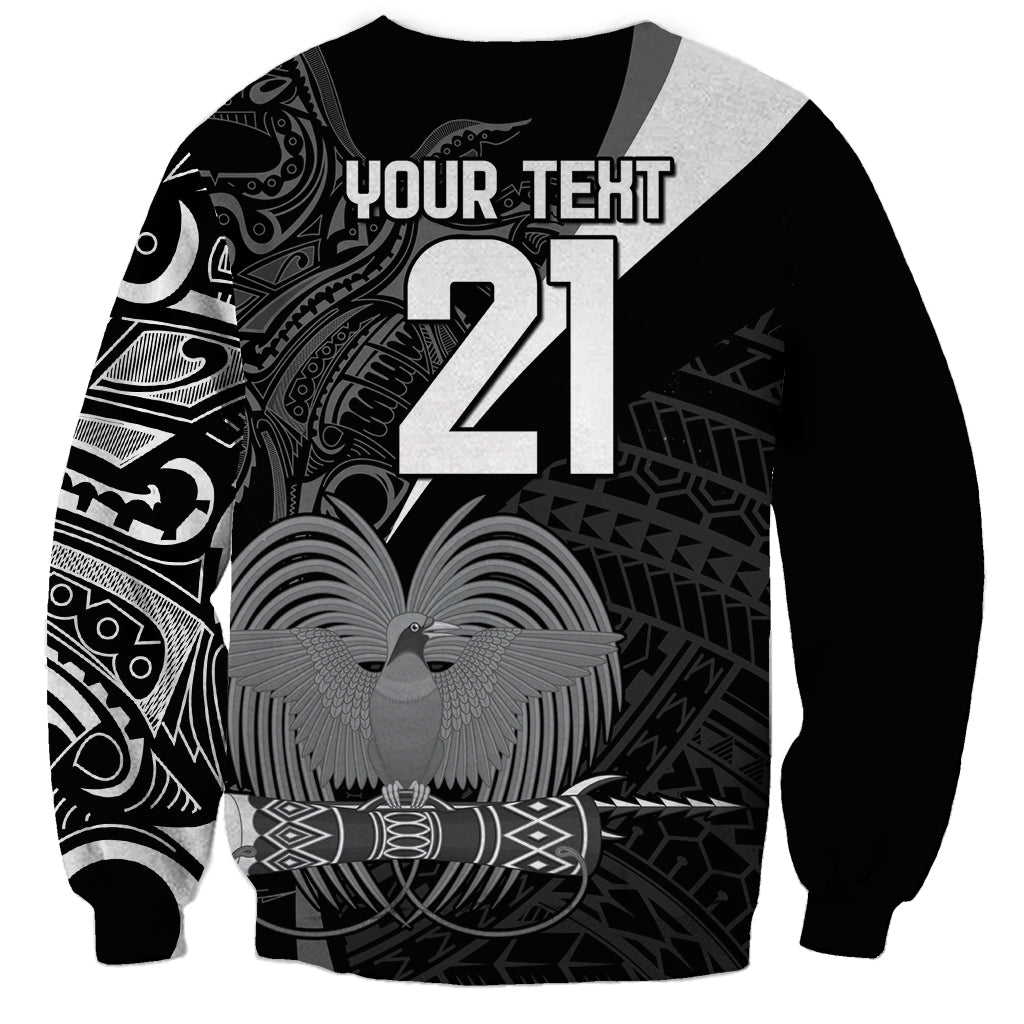 Custom Papua New Guinea Cricket Sweatshirt Tribal Bird of Paradise Tattoo LT9 - Polynesian Pride