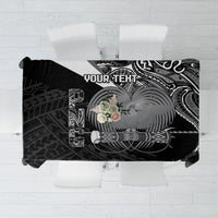 Custom Papua New Guinea Cricket Tablecloth Tribal Bird of Paradise Tattoo LT9 Black - Polynesian Pride