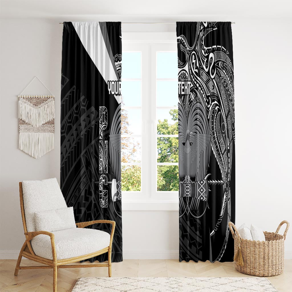 Custom Papua New Guinea Cricket Window Curtain Tribal Bird of Paradise Tattoo LT9 - Polynesian Pride