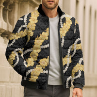 Aloha Melemele Hibiscus Pikake Lei Bomber Puffer Jacket Hawaiian Quilt Pattern