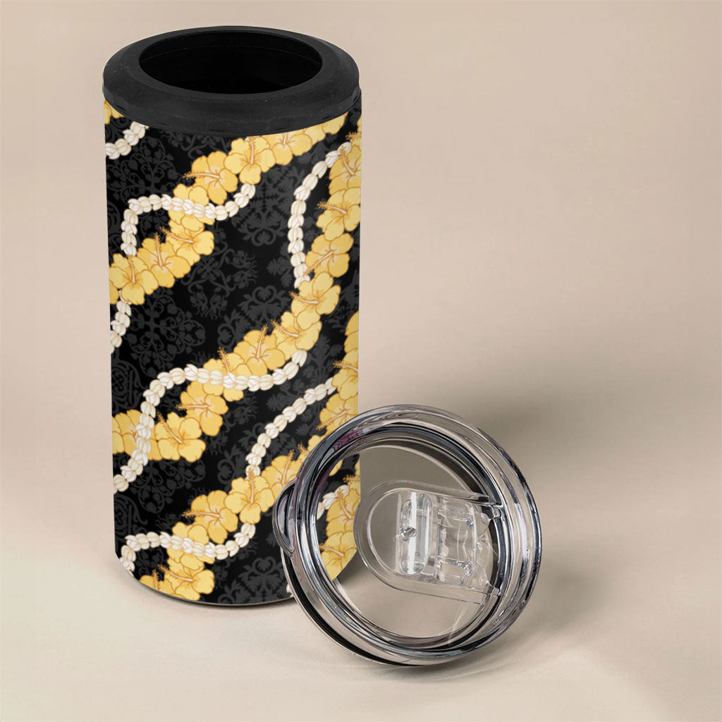 Aloha Melemele Hibiscus Pikake Lei 4 in 1 Can Cooler Tumbler Hawaiian Quilt Pattern
