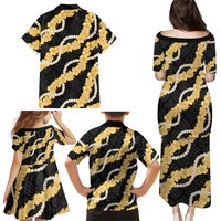 Aloha Melemele Hibiscus Pikake Lei Family Matching Puletasi and Hawaiian Shirt Hawaiian Quilt Pattern