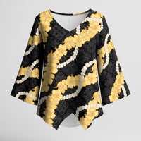 Aloha Melemele Hibiscus Pikake Lei Kimono Sleeve Blouse Hawaiian Quilt Pattern