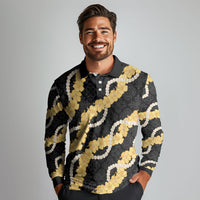 Aloha Melemele Hibiscus Pikake Lei Long Sleeve Polo Shirt Hawaiian Quilt Pattern