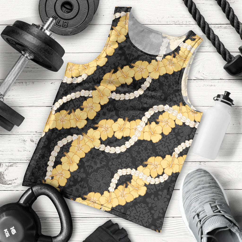 Aloha Melemele Hibiscus Pikake Lei Men Tank Top Hawaiian Quilt Pattern