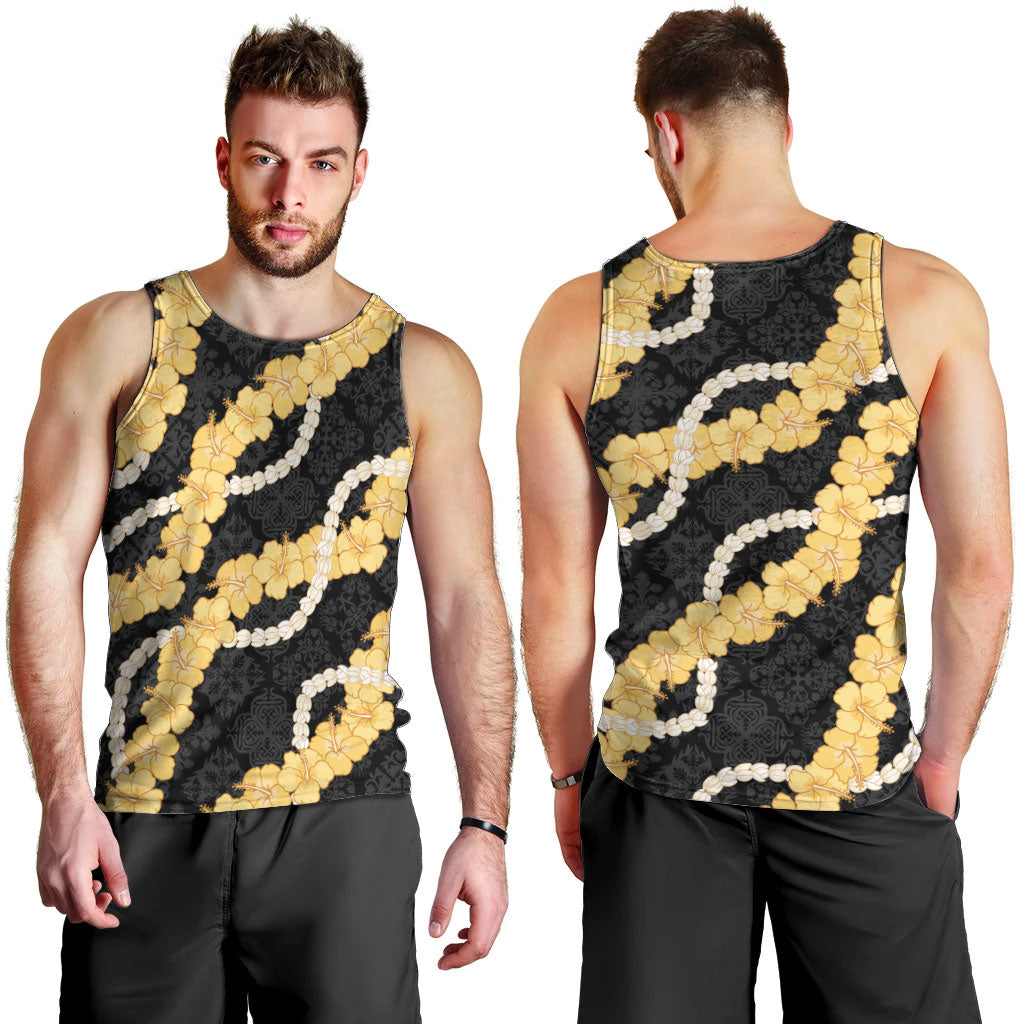 Aloha Melemele Hibiscus Pikake Lei Men Tank Top Hawaiian Quilt Pattern