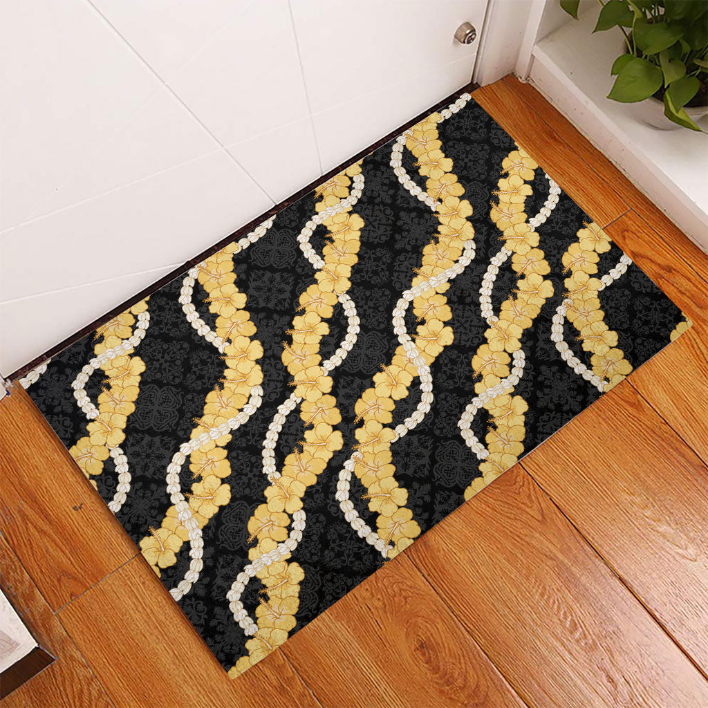 Aloha Melemele Hibiscus Pikake Lei Rubber Doormat Hawaiian Quilt Pattern