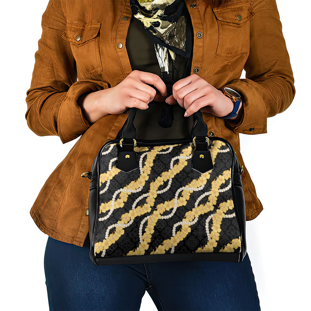 Aloha Melemele Hibiscus Pikake Lei Shoulder Handbag Hawaiian Quilt Pattern