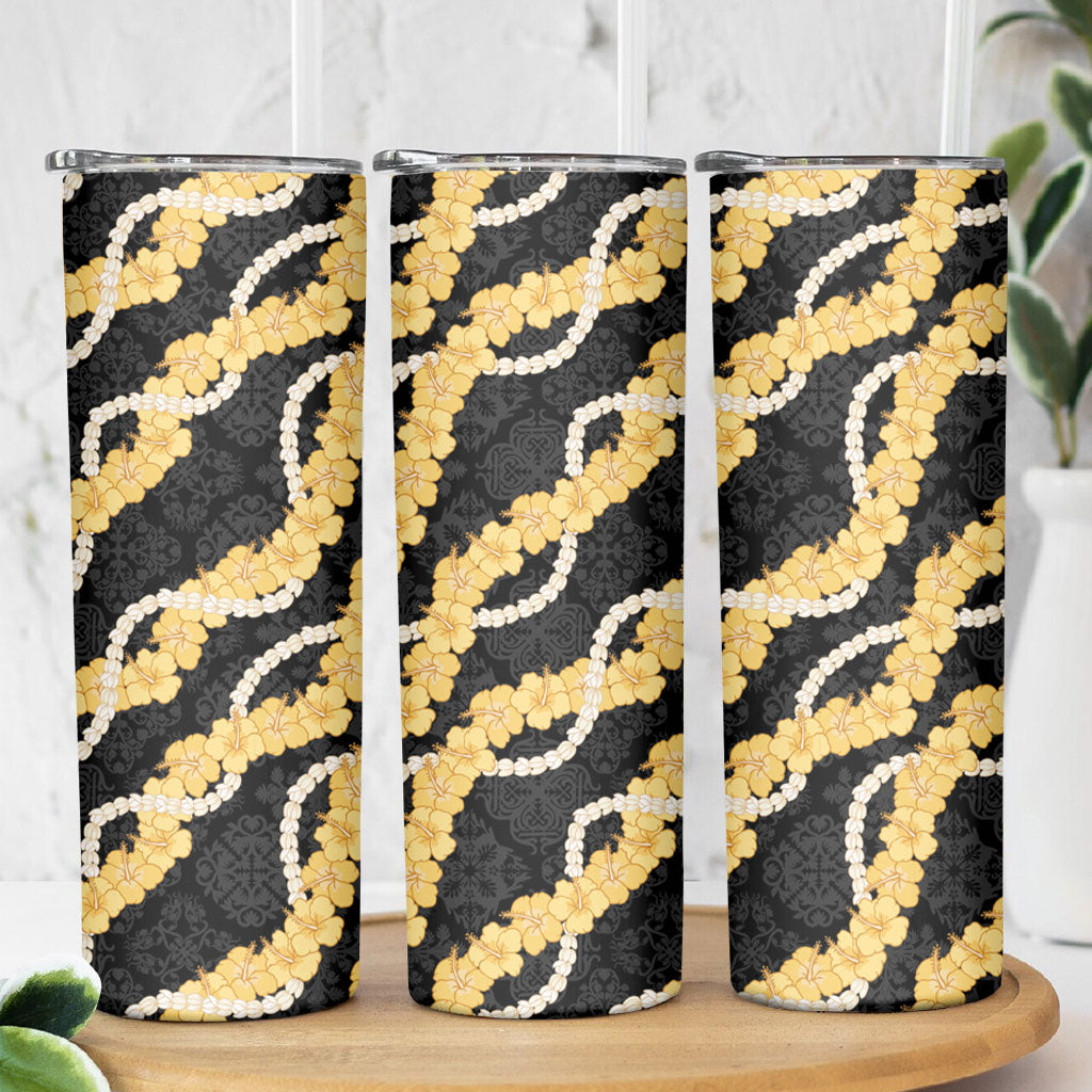 Aloha Melemele Hibiscus Pikake Lei Skinny Tumbler Hawaiian Quilt Pattern