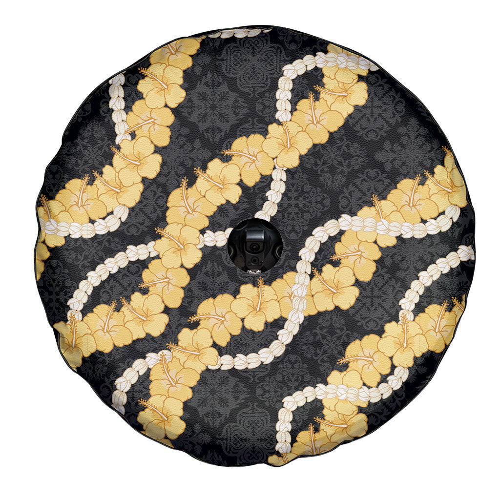 Aloha Melemele Hibiscus Pikake Lei Spare Tire Cover Hawaiian Quilt Pattern LT9 - Polynesian Pride