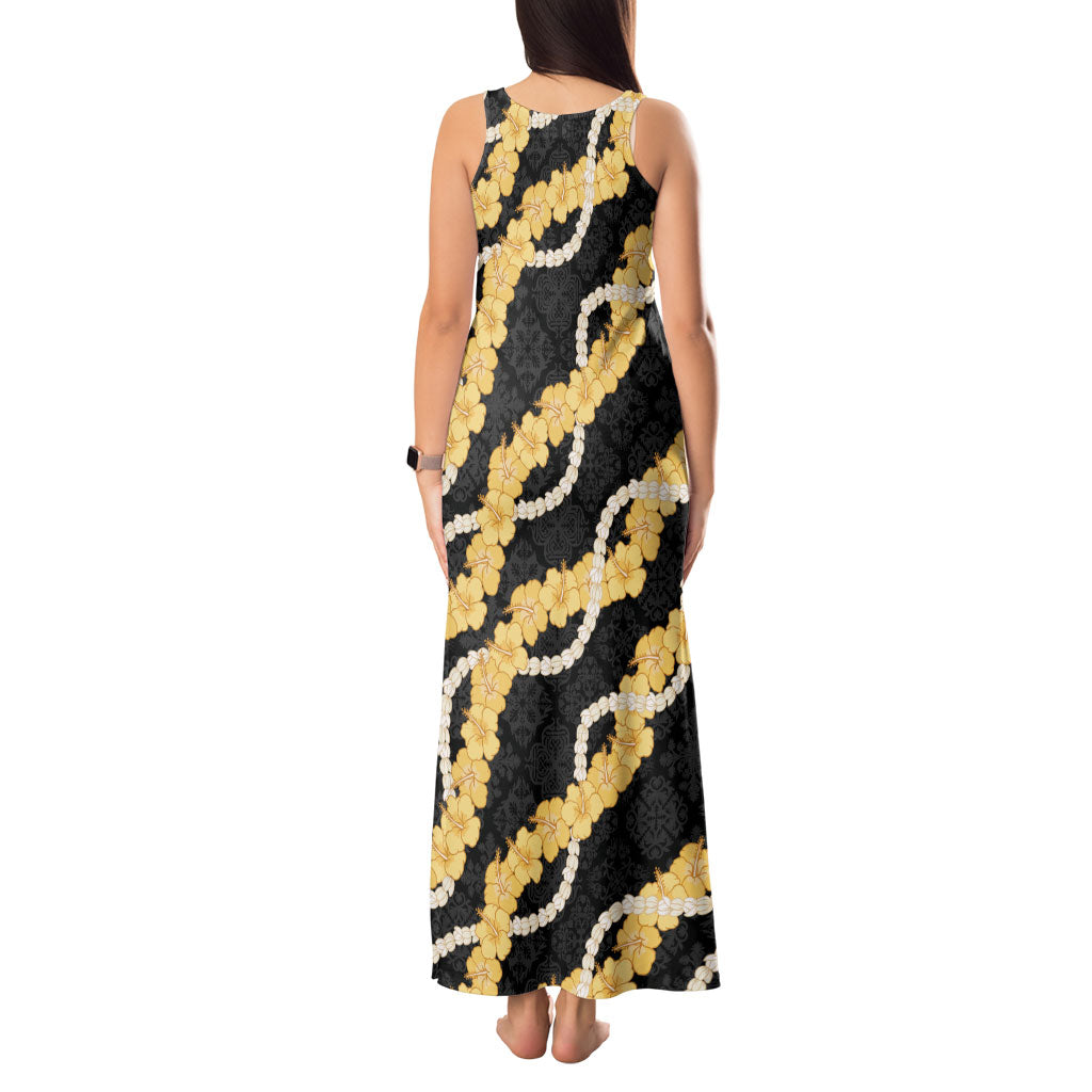 Aloha Melemele Hibiscus Pikake Lei Tank Maxi Dress Hawaiian Quilt Pattern LT9 - Polynesian Pride