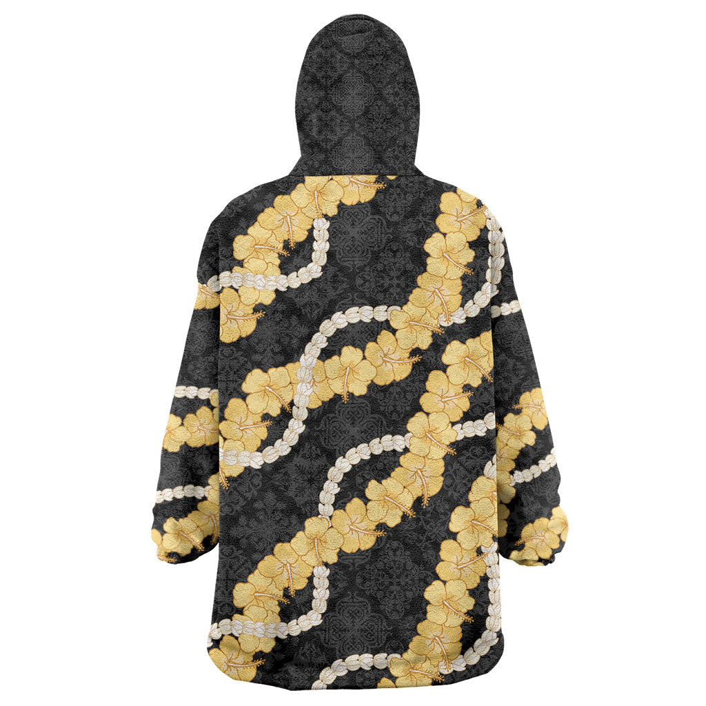 Aloha Melemele Hibiscus Pikake Lei Wearable Blanket Hoodie Hawaiian Quilt Pattern LT9 - Polynesian Pride