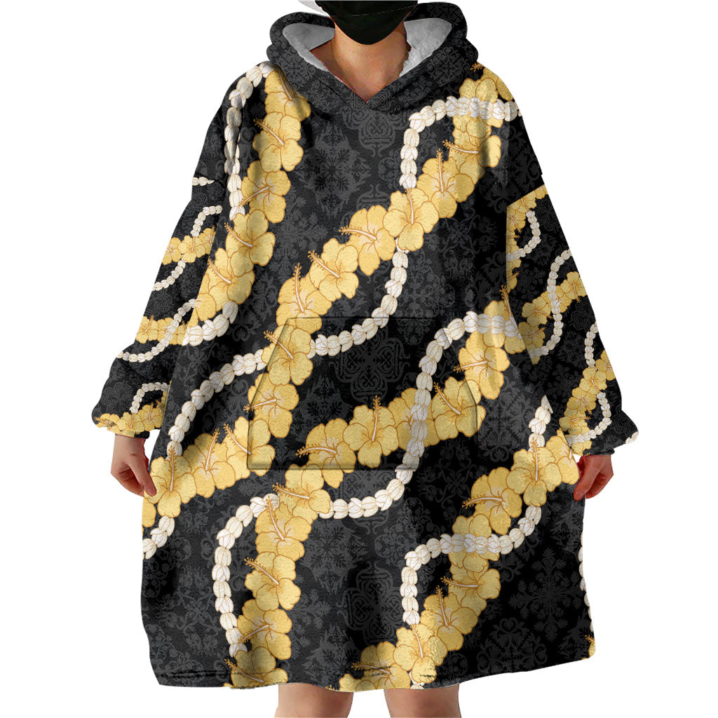 Aloha Melemele Hibiscus Pikake Lei Wearable Blanket Hoodie Hawaiian Quilt Pattern LT9 - Polynesian Pride