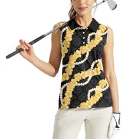 Aloha Melemele Hibiscus Pikake Lei Women Sleeveless Polo Shirt Hawaiian Quilt Pattern LT9 - Polynesian Pride