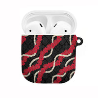 Aloha Ula'ula Hibiscus Pikake Lei AirPods Case Hawaiian Quilt Pattern