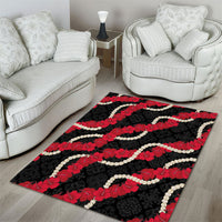 Aloha Ula'ula Hibiscus Pikake Lei Area Rug Hawaiian Quilt Pattern LT9 - Polynesian Pride