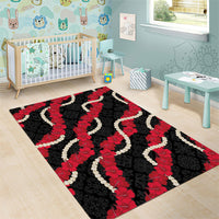Aloha Ula'ula Hibiscus Pikake Lei Area Rug Hawaiian Quilt Pattern LT9 - Polynesian Pride