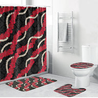 Aloha Ula'ula Hibiscus Pikake Lei Bathroom Set Hawaiian Quilt Pattern