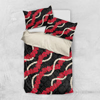 Aloha Ula'ula Hibiscus Pikake Lei Bedding Set Hawaiian Quilt Pattern