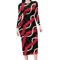 Aloha Ula'ula Hibiscus Pikake Lei Family Matching Long Sleeve Bodycon Dress and Hawaiian Shirt Hawaiian Quilt Pattern