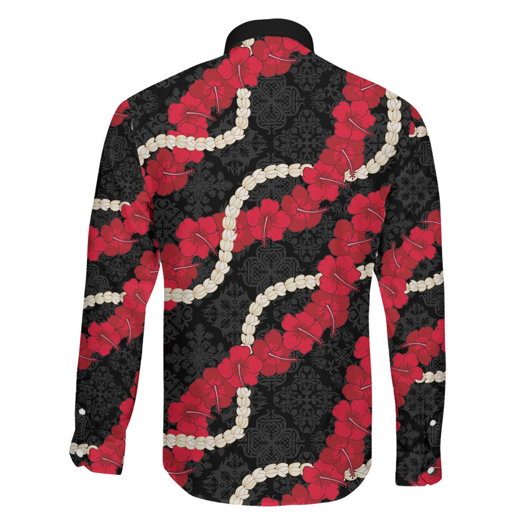 Aloha Ula'ula Hibiscus Pikake Lei Family Matching Puletasi and Hawaiian Shirt Hawaiian Quilt Pattern