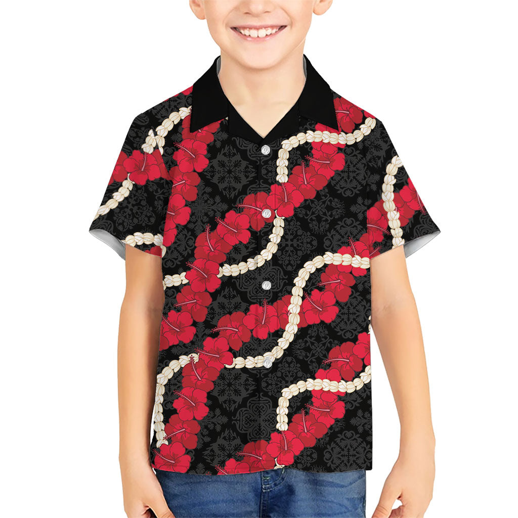 Aloha Ula'ula Hibiscus Pikake Lei Family Matching Puletasi and Hawaiian Shirt Hawaiian Quilt Pattern