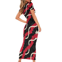 Aloha Ula'ula Hibiscus Pikake Lei Family Matching Short Sleeve Bodycon Dress and Hawaiian Shirt Hawaiian Quilt Pattern