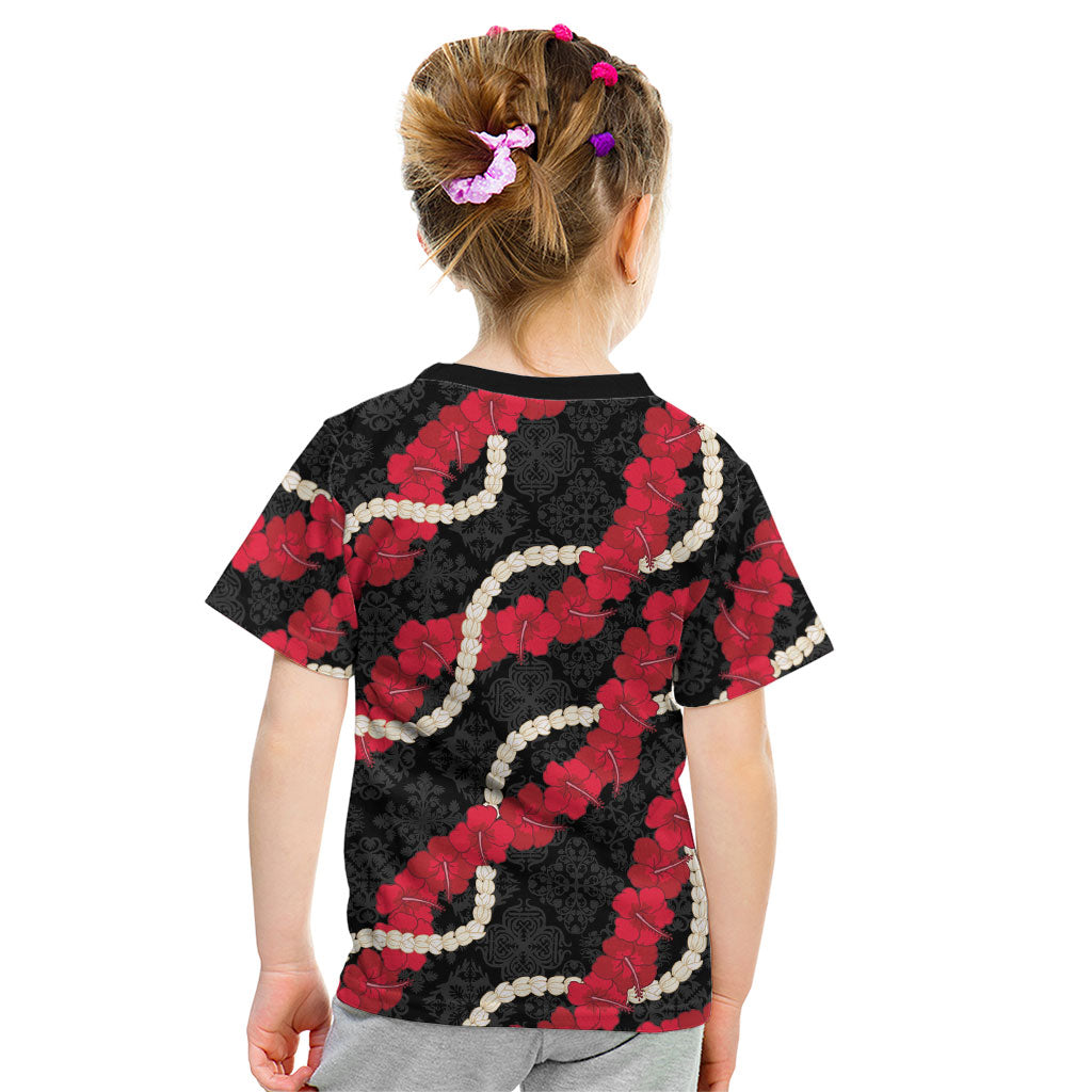 Aloha Ula'ula Hibiscus Pikake Lei Kid T Shirt Hawaiian Quilt Pattern