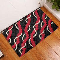 Aloha Ula'ula Hibiscus Pikake Lei Rubber Doormat Hawaiian Quilt Pattern