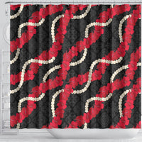Aloha Ula'ula Hibiscus Pikake Lei Shower Curtain Hawaiian Quilt Pattern