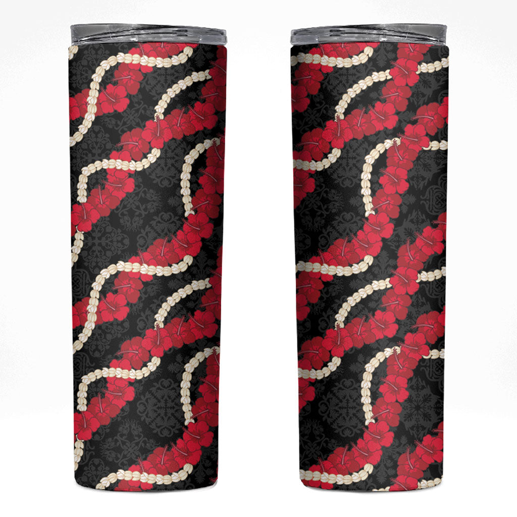 Aloha Ula'ula Hibiscus Pikake Lei Skinny Tumbler Hawaiian Quilt Pattern