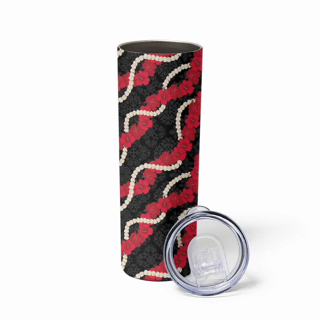 Aloha Ula'ula Hibiscus Pikake Lei Skinny Tumbler Hawaiian Quilt Pattern