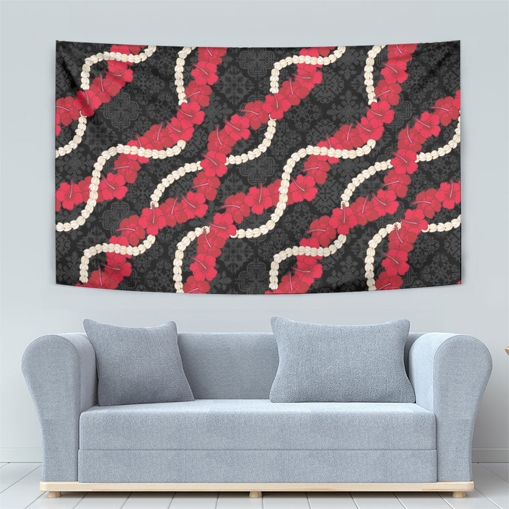 Aloha Ula'ula Hibiscus Pikake Lei Tapestry Hawaiian Quilt Pattern
