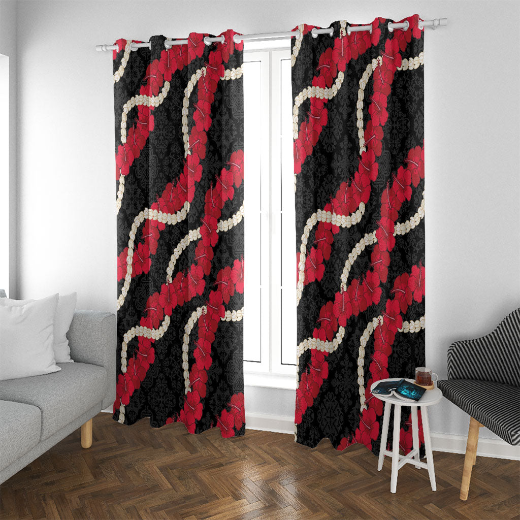 Aloha Ula'ula Hibiscus Pikake Lei Window Curtain Hawaiian Quilt Pattern