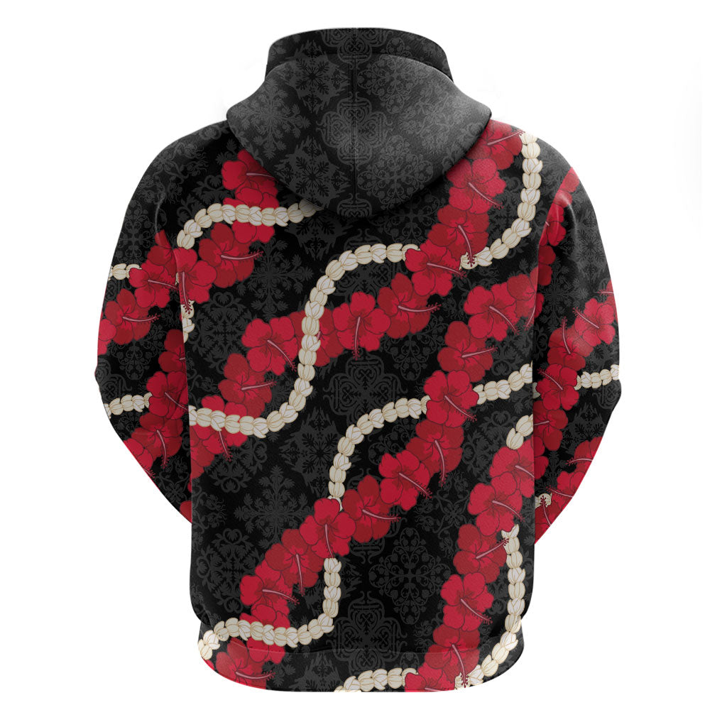 Aloha Ula'ula Hibiscus Pikake Lei Zip Hoodie Hawaiian Quilt Pattern