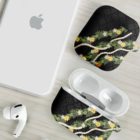 Puakenikeni Anthurium Pikake Lei AirPods Case Hawaiian Quilt Pattern